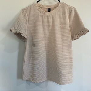 Women's Cream Ruffle Sleeve Top
